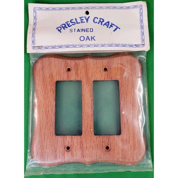 Presley Craft Stained Oak Wood Wall Plate Cover Double Rocker #82 USA - Picture 1 of 3